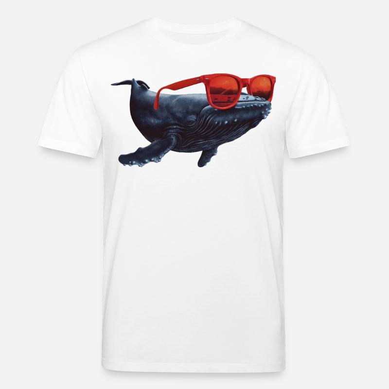 Wal mit Sonnenbrille - Stanley/Stella Unisex Bio-T-Shirt CREATOR  - Weiß
