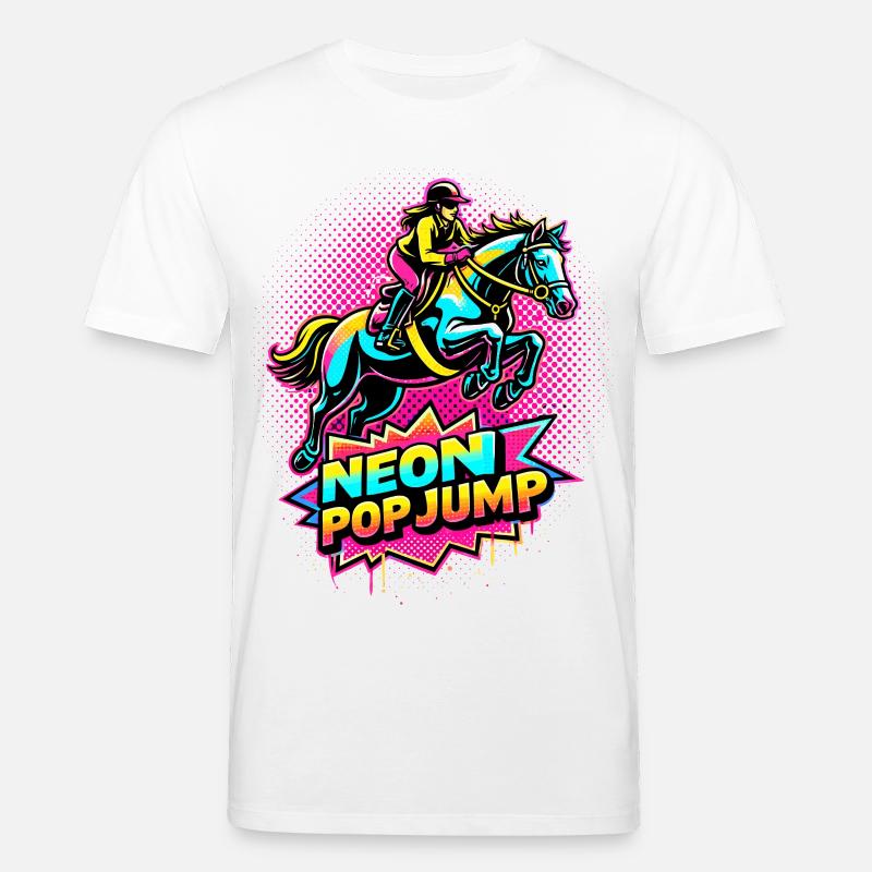 Neon Pop Jump – Reiten Springpferd - Stanley/Stella Unisex Bio-T-Shirt CREATOR  - Weiß