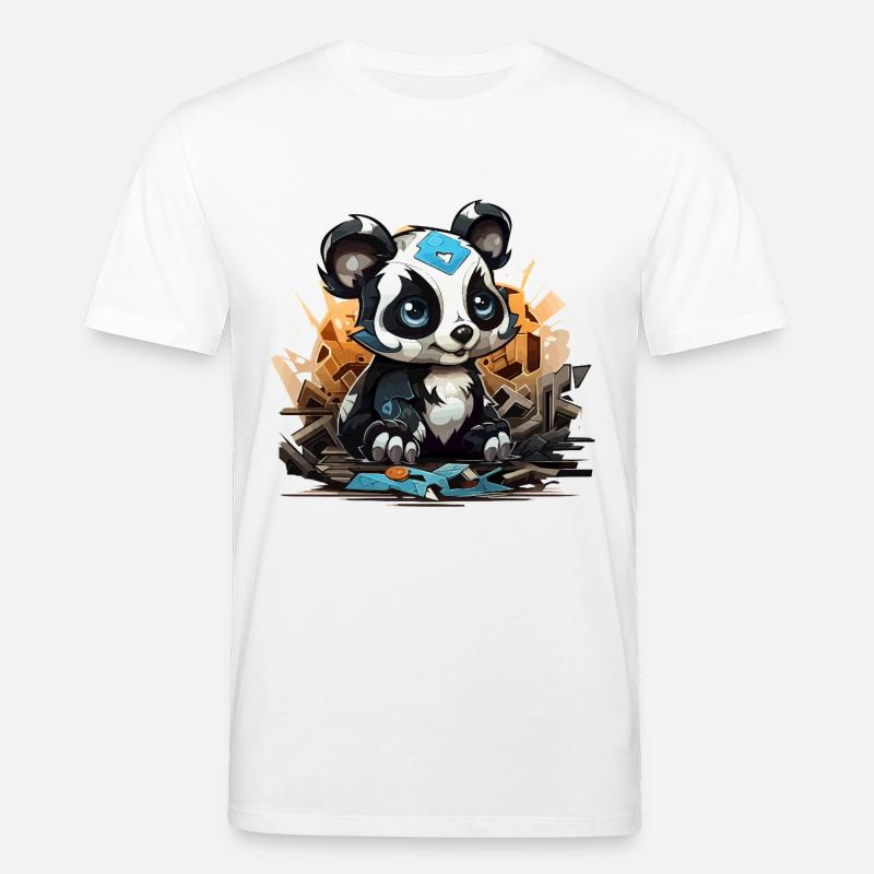 Charme de bloc de construction Panda - T-shirt bio CREATOR Stanley/Stella Unisexe - blanc