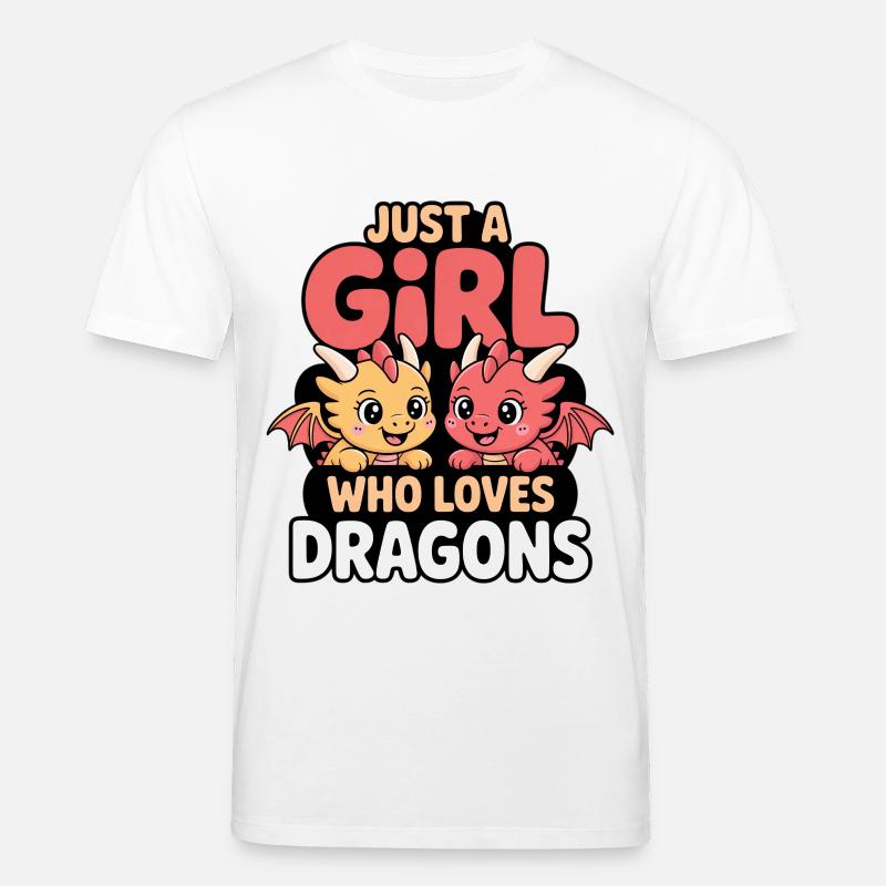 Nur ein Mädchen welches Drachen liebt - Stanley/Stella Unisex Bio-T-Shirt CREATOR  - Weiß