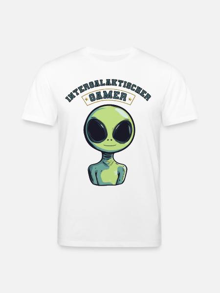 intergalaktischer gamer alien zocken - Stanley/Stella Unisex Bio-T-Shirt CREATOR  - Weiß