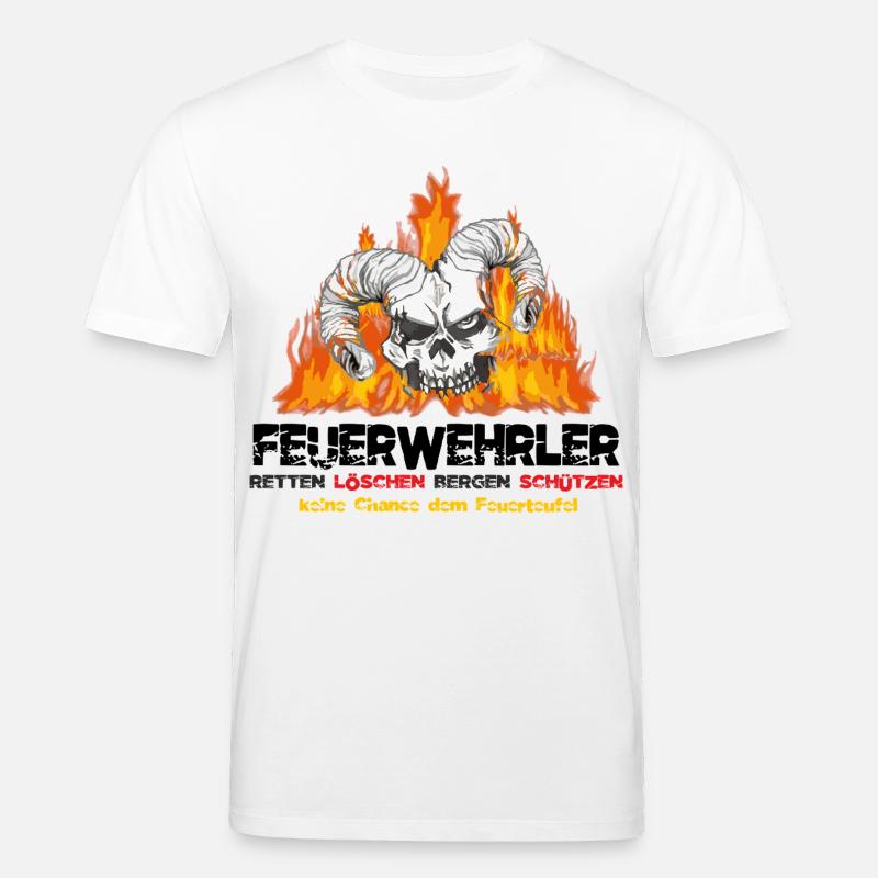 Pompier Fire Devil - T-shirt bio CREATOR Stanley/Stella Unisexe - blanc