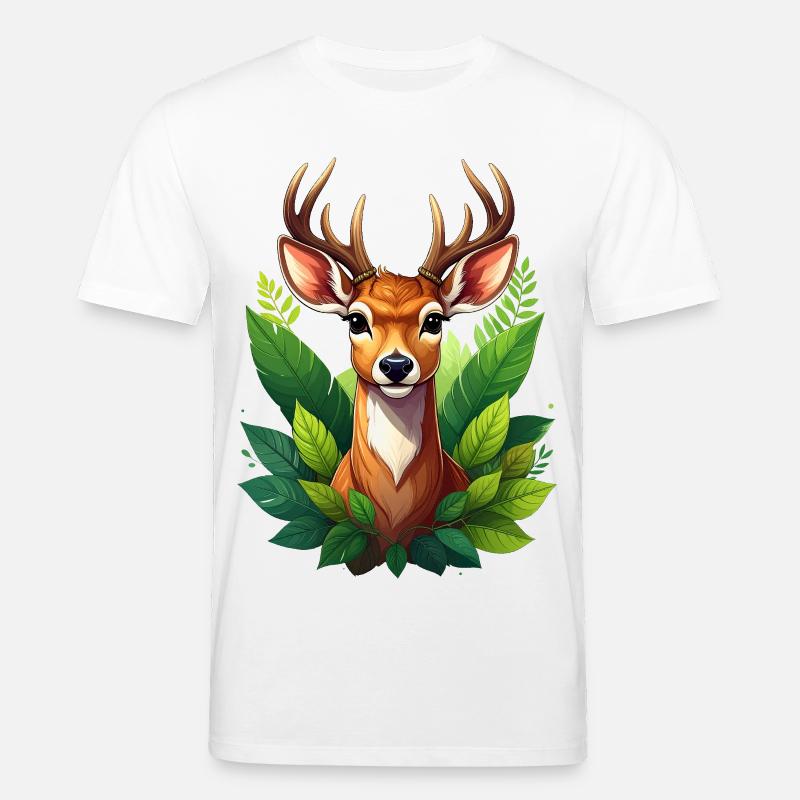 Ein Reh oder Hirsch im Wald - Stanley/Stella Unisex Bio-T-Shirt CREATOR  - Weiß