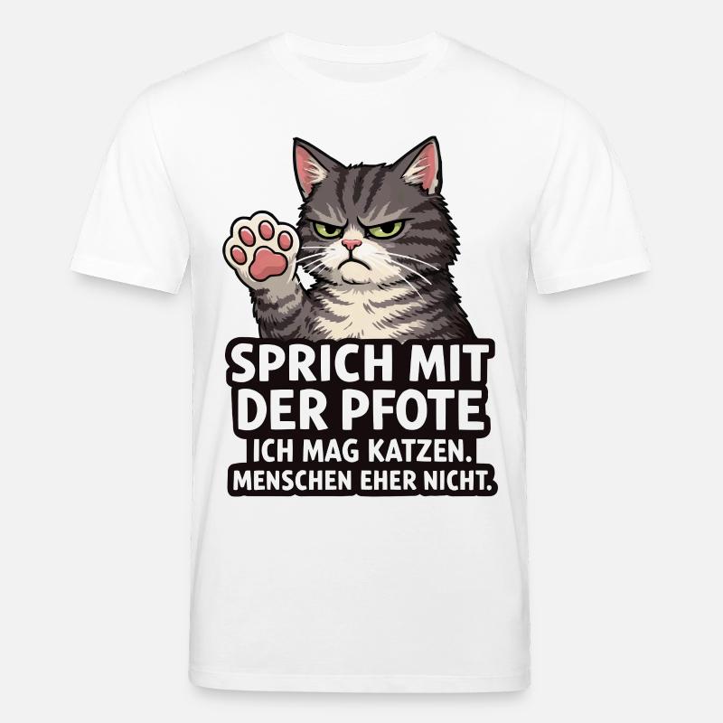Sprich mit der Pfote – Grumpy Katze - Stanley/Stella Unisex Bio-T-Shirt CREATOR  - Weiß