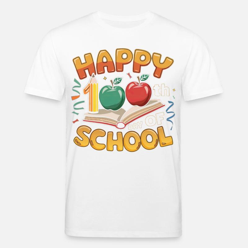 Conception du centième anniversaire de l’école - T-shirt bio CREATOR Stanley/Stella Unisexe - blanc