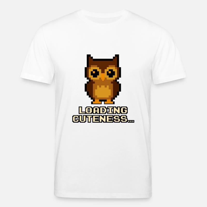 Pixel Eulen Loading Cuteness - Stanley/Stella Unisex Bio-T-Shirt CREATOR  - Weiß