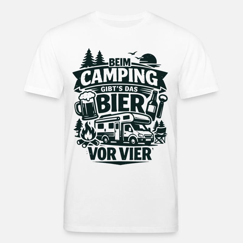Bier Vor Vier Beim Camping - Stanley/Stella Unisex Bio-T-Shirt CREATOR  - Weiß