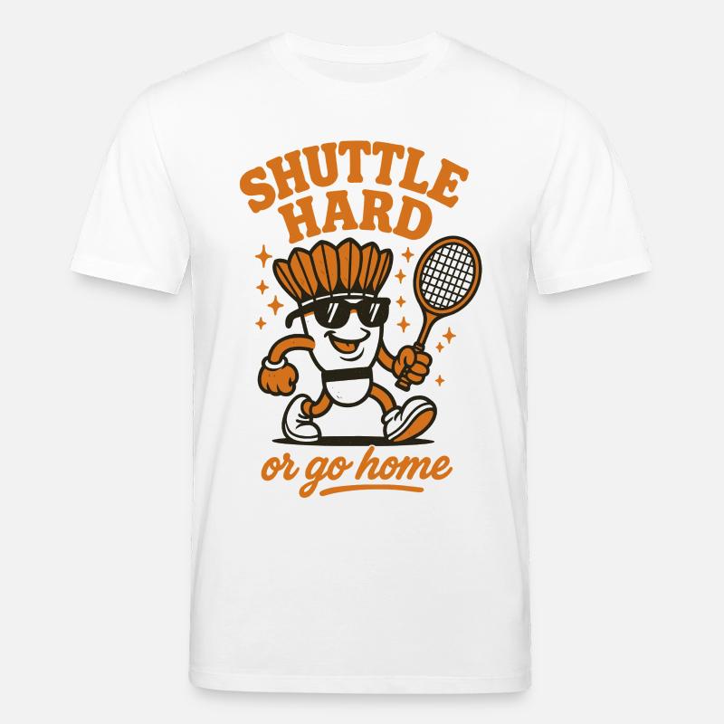 Navette Difficile | Motivation du badminton - T-shirt bio CREATOR Stanley/Stella Unisexe - blanc