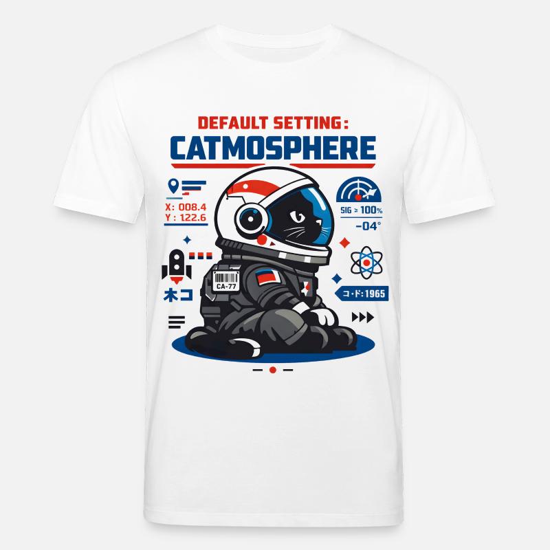 Standardmodus Catmosphäre | Astro Katze - Stanley/Stella Unisex Bio-T-Shirt CREATOR  - Weiß