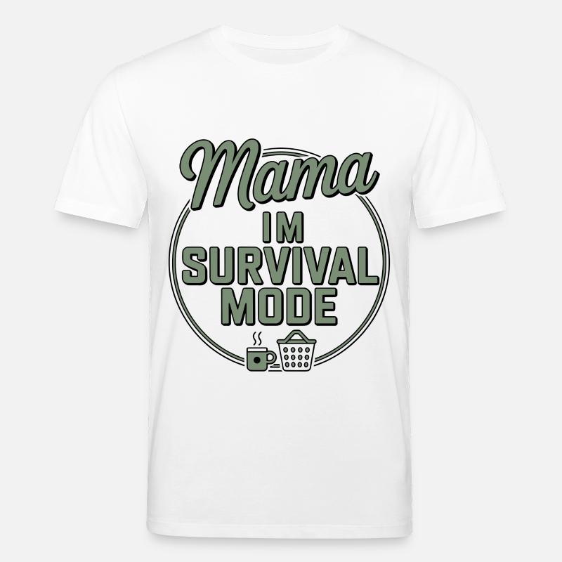 Mama im Survival Mode | Kaffee & Wäsche - Stanley/Stella Unisex Bio-T-Shirt CREATOR  - Weiß