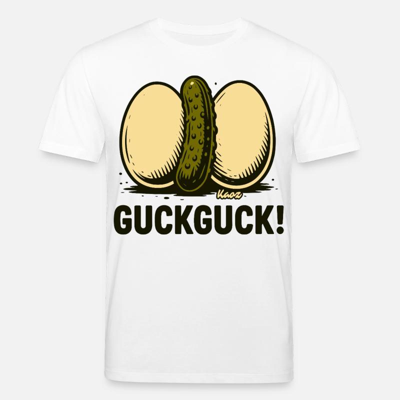 Two hard-boiled eggs with a cucumber - Stanley/Stella CREATOR Unisex Organic T-Shirt - white