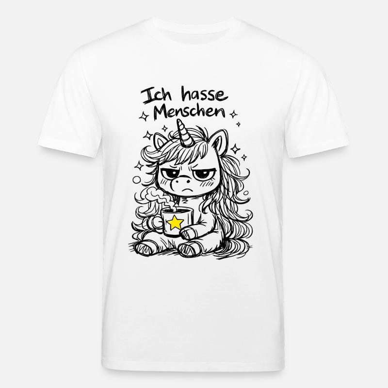Süßes Einhorn Kritzelstil mit Spruch - Stanley/Stella Unisex Bio-T-Shirt CREATOR - Weiß