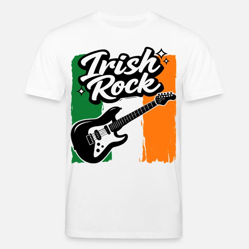 Electric Guitar St Patrick Flag Rock Gift - Stanley/Stella CREATOR Unisex Organic T-Shirt - white