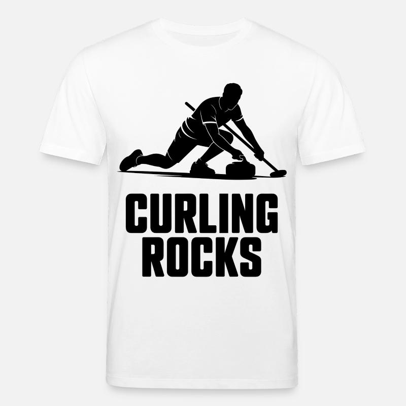 Curling Rocks Wintersport Silhouette Man - Stanley/Stella Unisex Bio-T-Shirt CREATOR  - Weiß