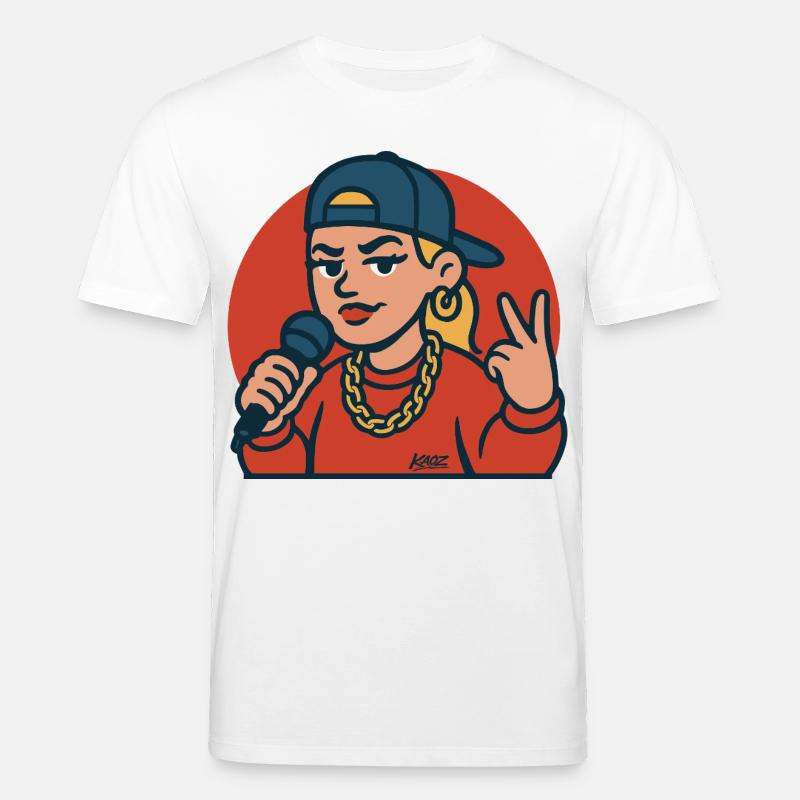 Diva du rap avec micro - T-shirt bio CREATOR Stanley/Stella Unisexe - blanc