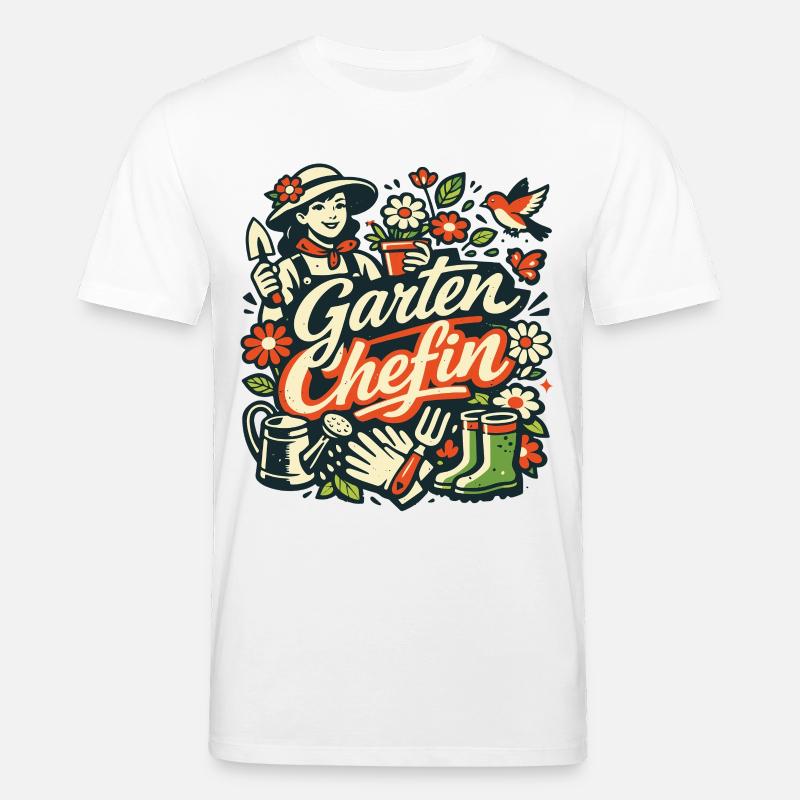 Garten Chefin Gärtnerin Geschenk - Stanley/Stella Unisex Bio-T-Shirt CREATOR  - Weiß