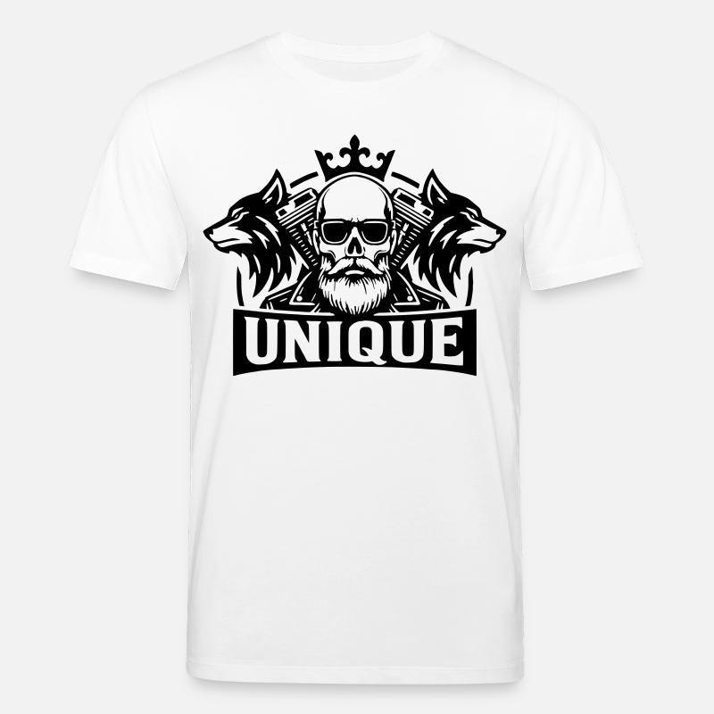 Unique Skull Wolf Biker Design - Stanley/Stella Unisex Bio-T-Shirt CREATOR  - Weiß
