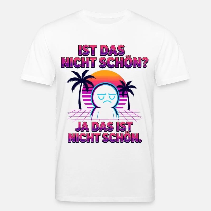 Nicht-schön Synthwave Neonspruch - Stanley/Stella Unisex Bio-T-Shirt CREATOR  - Weiß