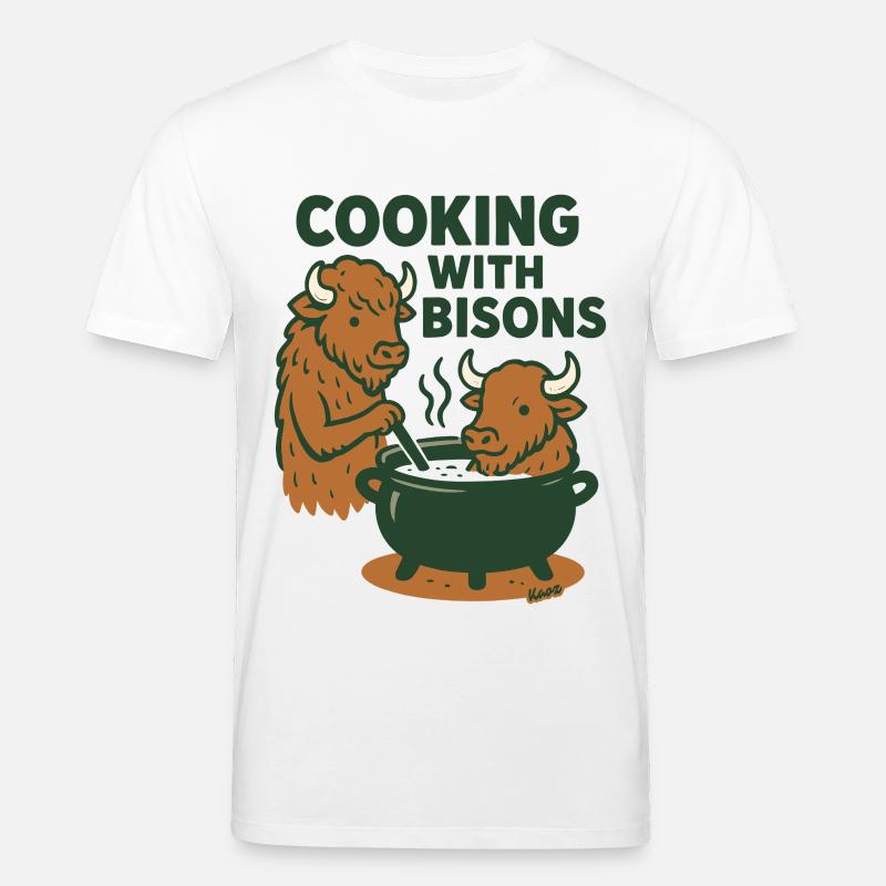 Cuisiner avec les bisons - T-shirt bio CREATOR Stanley/Stella Unisexe - blanc