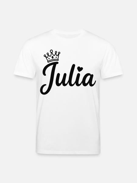 Juliet Name Crown Heart Calligraphy Personalized - Stanley/Stella CREATOR Unisex Organic T-Shirt - white