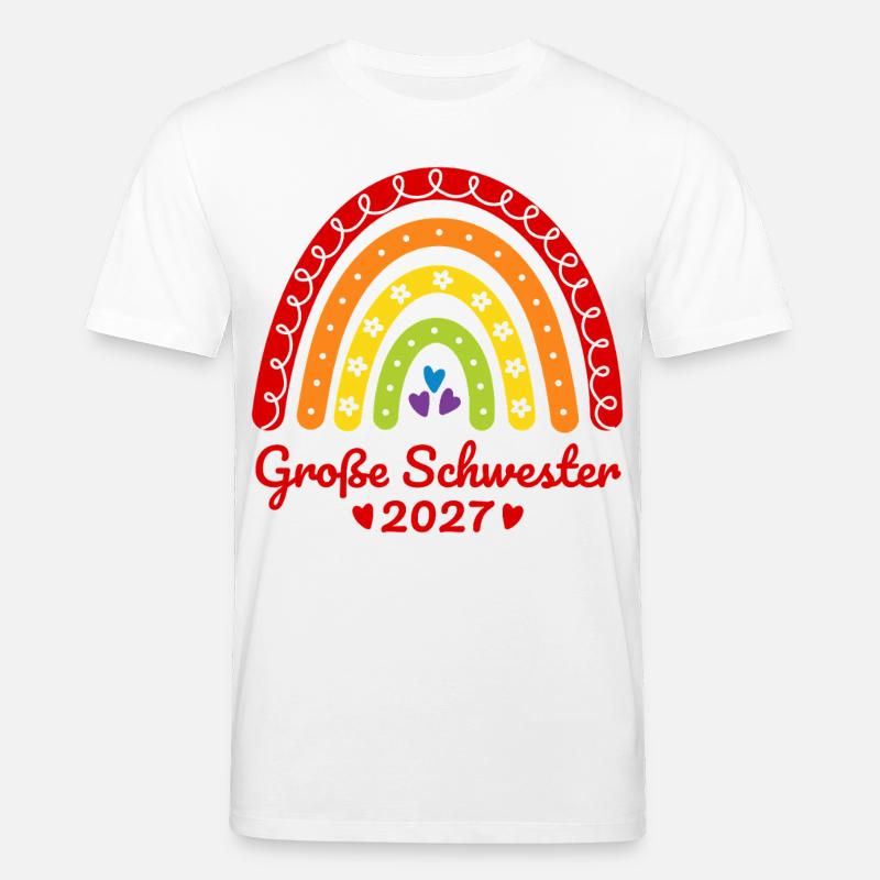 Große Schwester 2027 Boho Regenbogen bunt - Stanley/Stella Unisex Bio-T-Shirt CREATOR  - Weiß