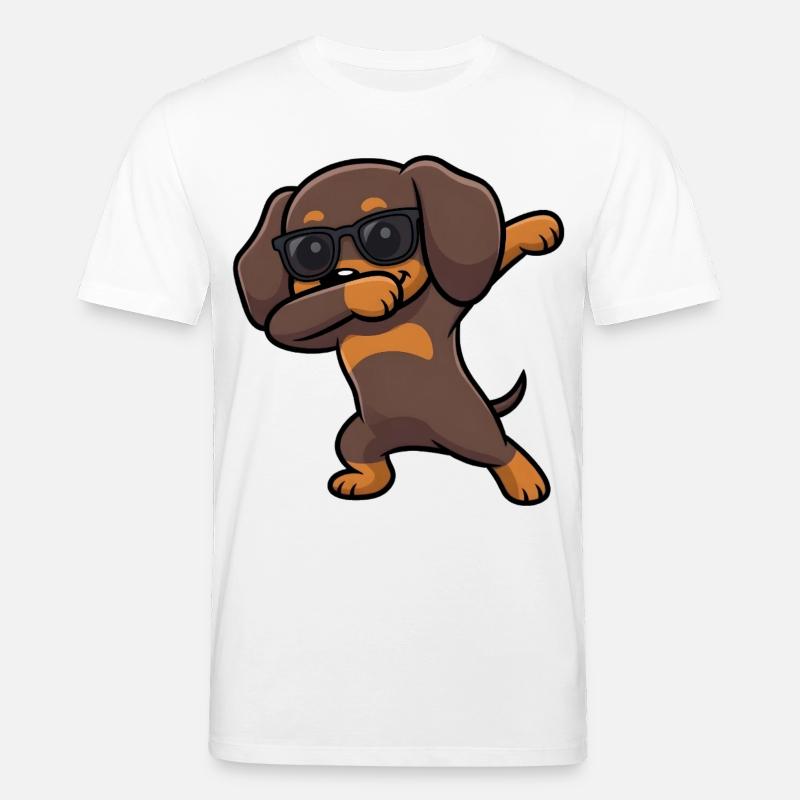 Dabbing Dackel alias Teckel - T-shirt bio CREATOR Stanley/Stella Unisexe - blanc