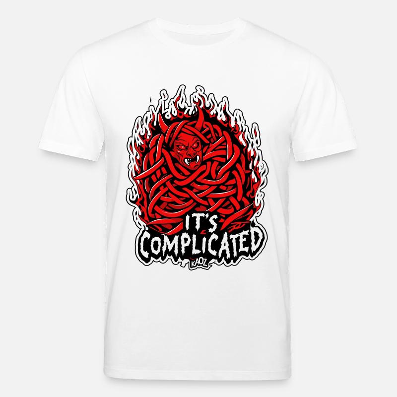 Verstrickter Feuerdämon: Es ist kompliziert - Stanley/Stella Unisex Bio-T-Shirt CREATOR  - Weiß