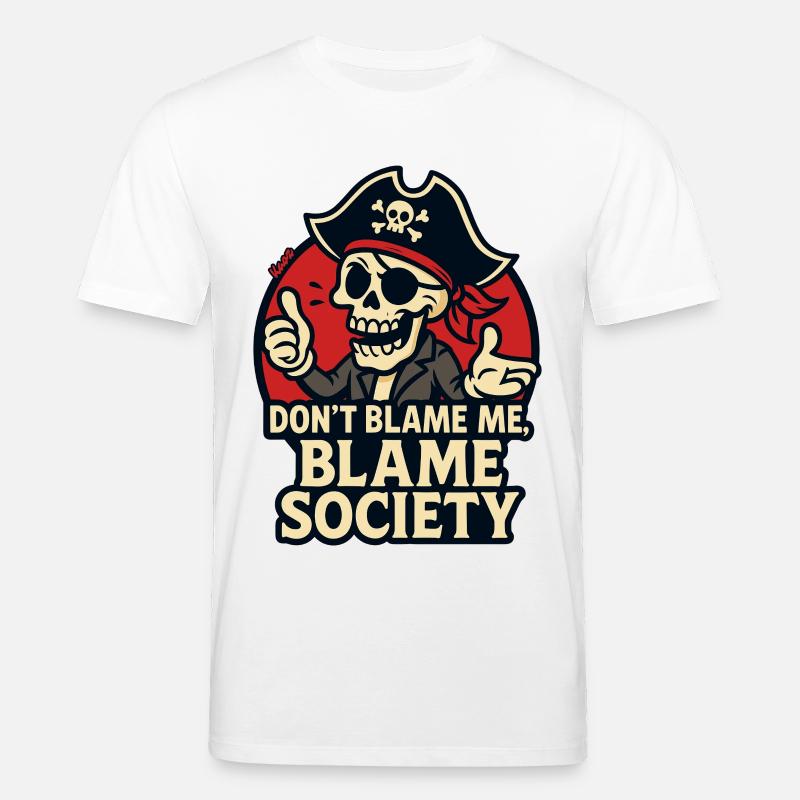 Pirate Skull Satire Tee - Stanley/Stella Unisex Bio-T-Shirt CREATOR  - Weiß