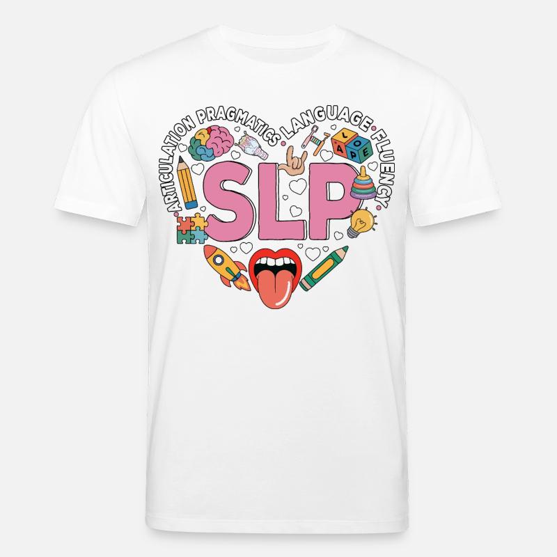 Speech Therapy Speech Language Pathology SLP - Stanley/Stella CREATOR Unisex Organic T-Shirt - white
