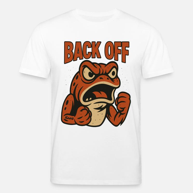 Reculez Angry Frog Patch - T-shirt bio CREATOR Stanley/Stella Unisexe - blanc