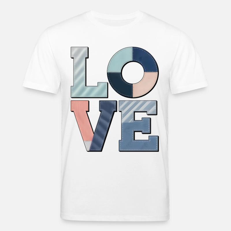 Love Design Geschenkidee Bunter Stoff Look - Stanley/Stella Unisex Bio-T-Shirt CREATOR  - Weiß