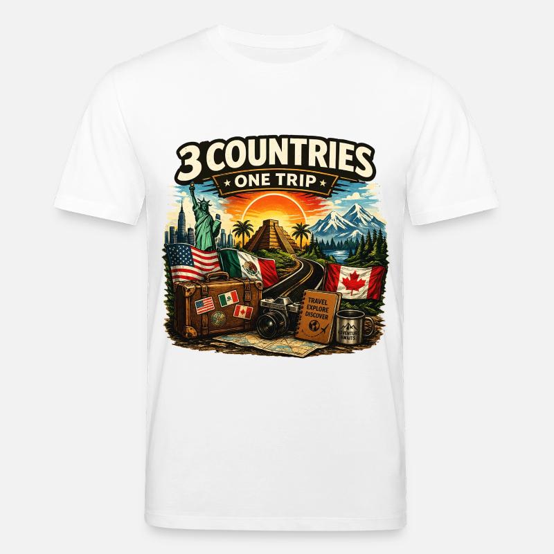 3 Countries 1 Trip 2026 - Stanley/Stella Unisex Bio-T-Shirt CREATOR - Weiß