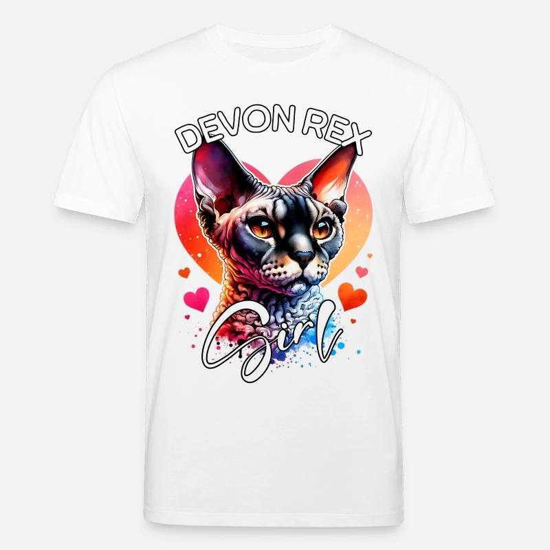 Devon Rex Girl Devon Rex - Stanley/Stella CREATOR Unisex Organic T-Shirt - white
