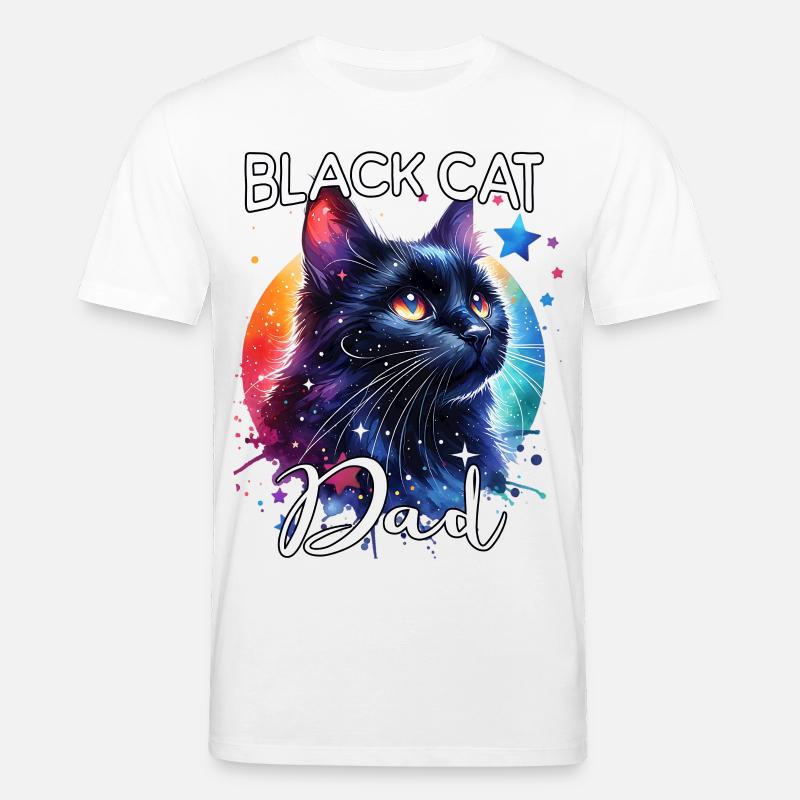 Schwarze Katze Papa - Stanley/Stella Unisex Bio-T-Shirt CREATOR  - Weiß