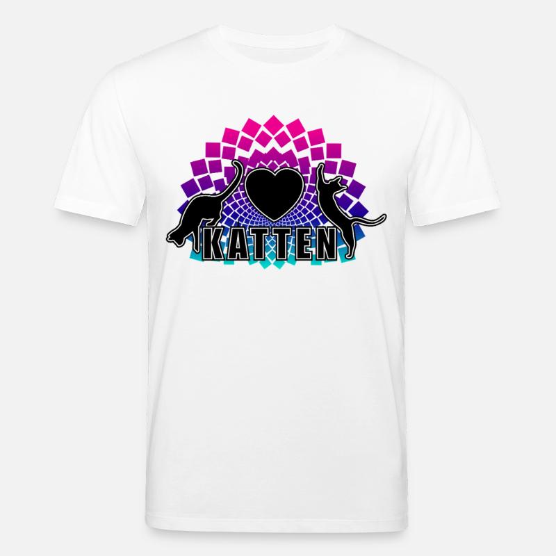 Katzenherz-Regenbogen-Mandala - Stanley/Stella Unisex Bio-T-Shirt CREATOR  - Weiß