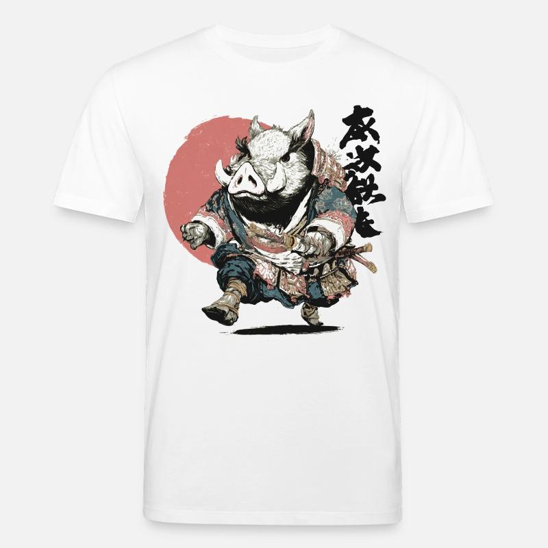 Eber-Samurai in Ukiyo-Rüstung - Stanley/Stella Unisex Bio-T-Shirt CREATOR  - Weiß