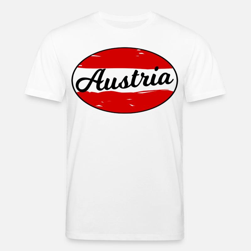 Austria Script Logo auf Rot - Stanley/Stella Unisex Bio-T-Shirt CREATOR  - Weiß