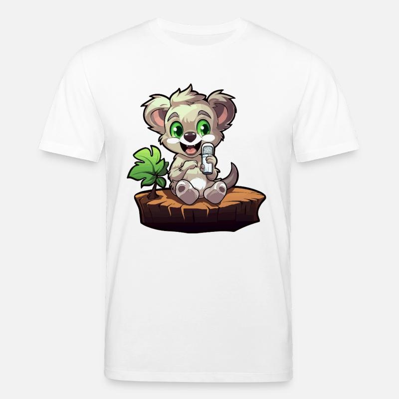 Kleiner Koala am Baumstumpf - Stanley/Stella Unisex Bio-T-Shirt CREATOR  - Weiß