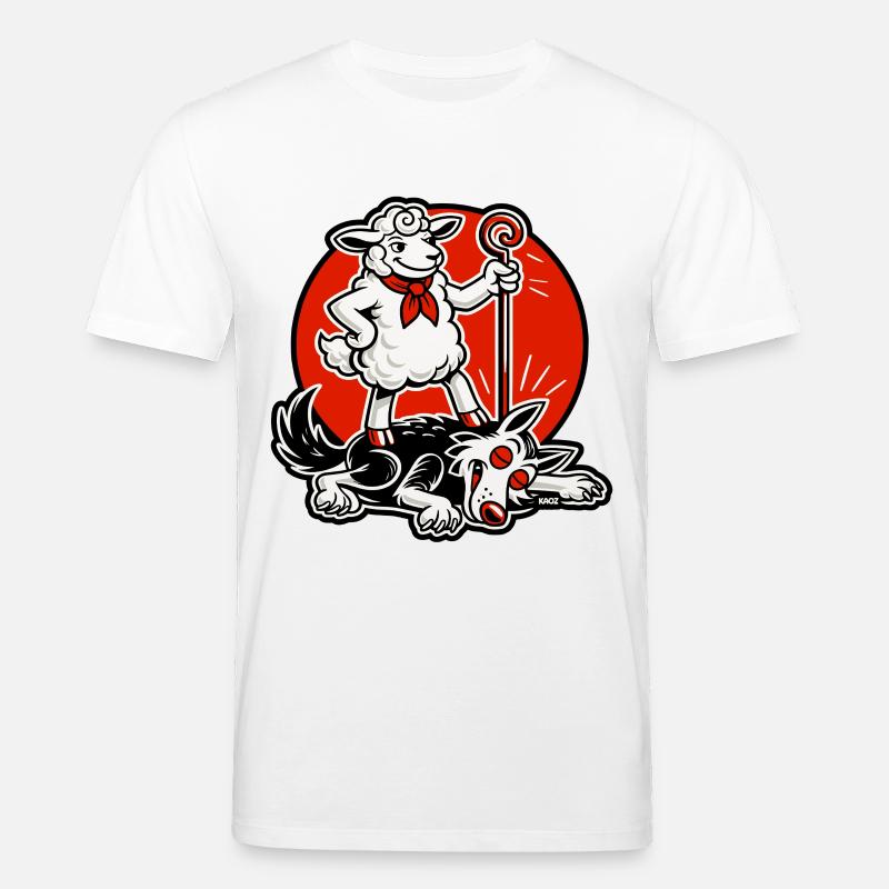 Schafheld mit Gauner - Stanley/Stella Unisex Bio-T-Shirt CREATOR  - Weiß