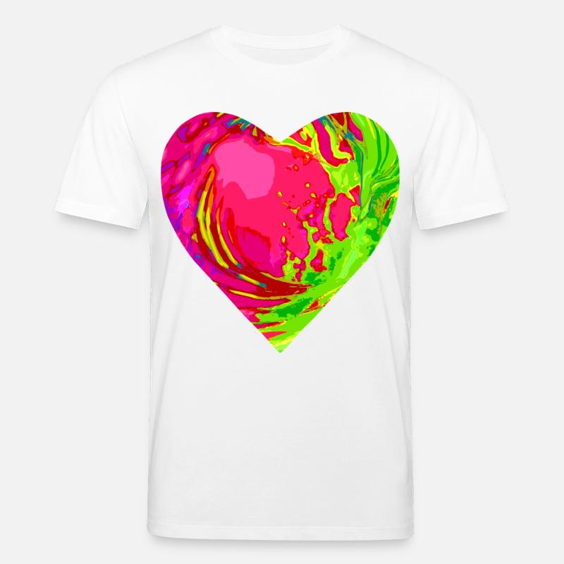 Psychedelisches Herzfarben Muster - Stanley/Stella Unisex Bio-T-Shirt CREATOR  - Weiß