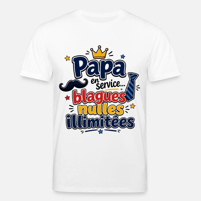 Papa blagues nulles illimitées - T-shirt bio CREATOR Stanley/Stella Unisexe - blanc