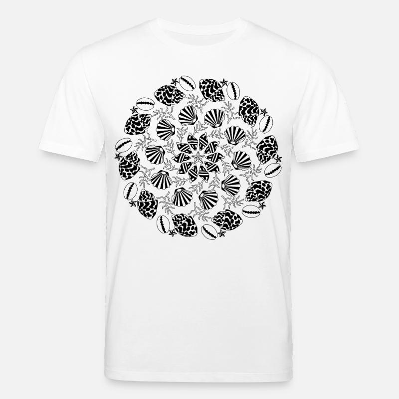 Shell Mandala noir et blanc - T-shirt bio CREATOR Stanley/Stella Unisexe - blanc