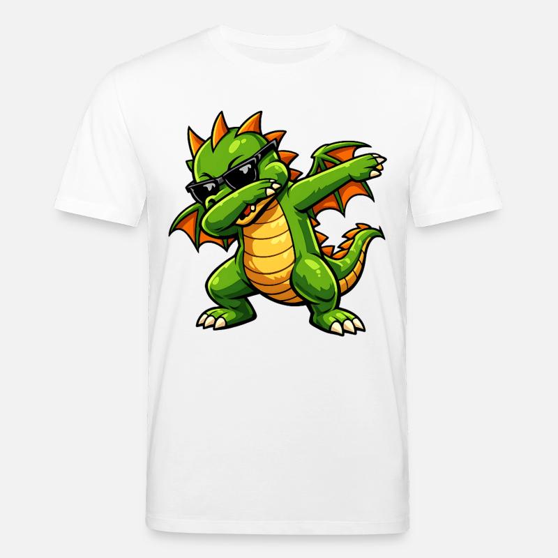 Süßer Dabbing Drache - Stanley/Stella Unisex Bio-T-Shirt CREATOR  - Weiß
