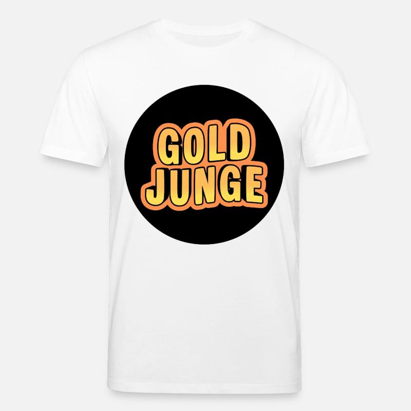 Lettrage de garçon doré - T-shirt bio CREATOR Stanley/Stella Unisexe - blanc