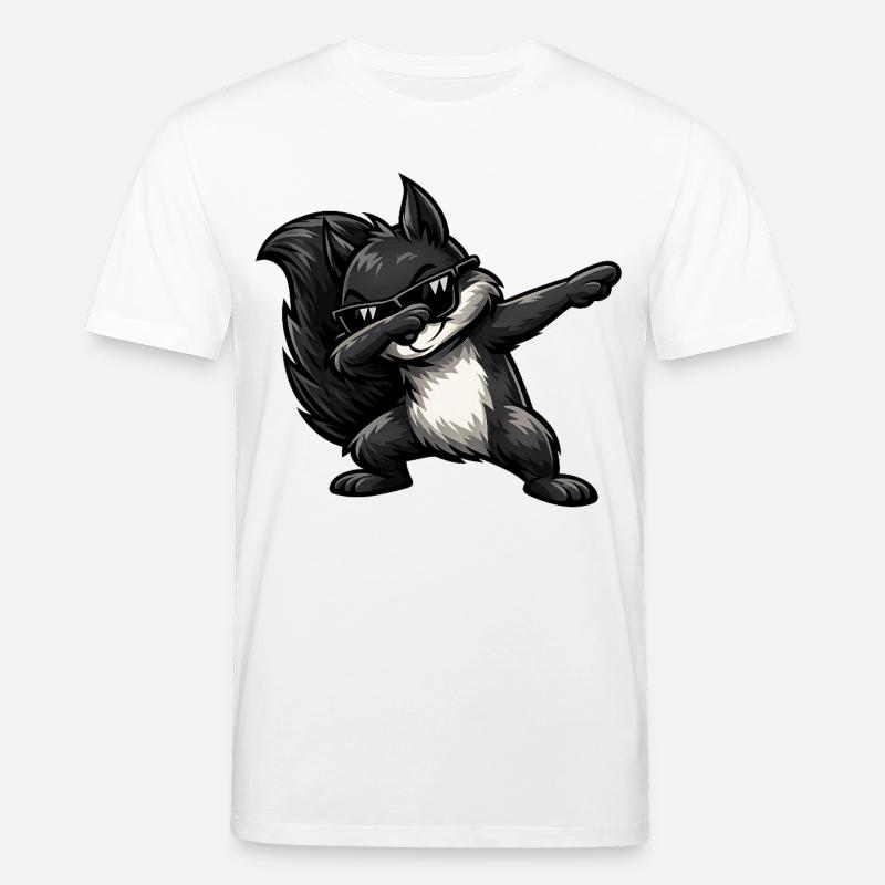 Dabbing Black Squirrel - Stanley/Stella CREATOR Unisex Organic T-Shirt - white