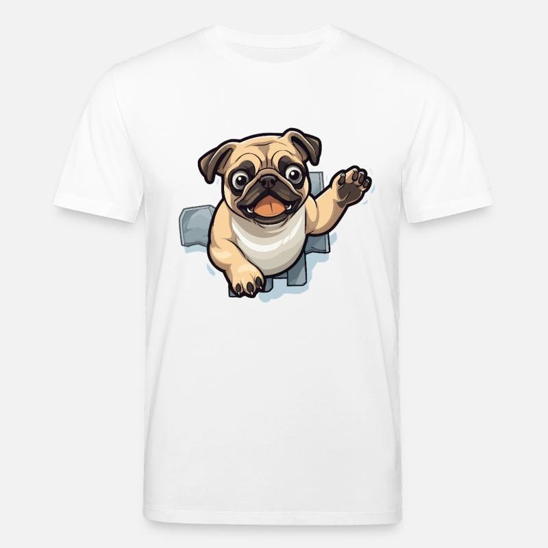 Pug Durchbruch aus Eis - Stanley/Stella Unisex Bio-T-Shirt CREATOR  - Weiß