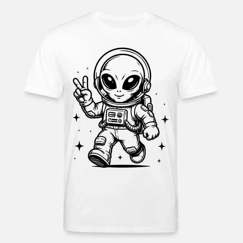 Astronaute Paix extraterrestre dans l’espace - T-shirt bio CREATOR Stanley/Stella Unisexe - blanc