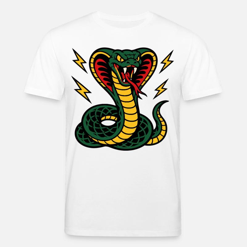 Wilde Kobra mit Tattoo-ähnlichen Blitzen - Stanley/Stella Unisex Bio-T-Shirt CREATOR  - Weiß
