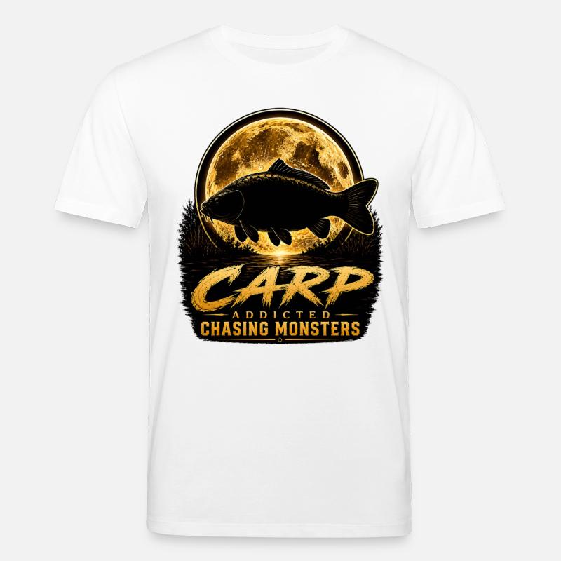 Mitternachtskarpfen-süchtiges Monsterfischen-Design - Stanley/Stella Unisex Bio-T-Shirt CREATOR - Weiß