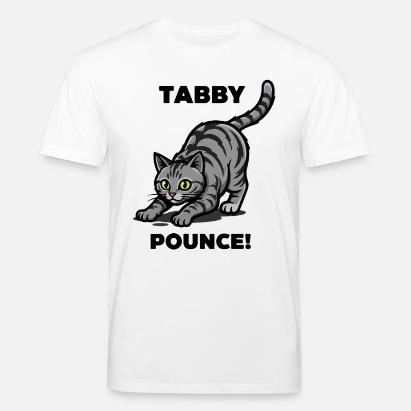 Tigerkatze Tabby springt Katzenjagd - Stanley/Stella Unisex Bio-T-Shirt CREATOR - Weiß